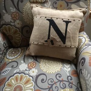 Mud Pie Letter N Pillow Wrap